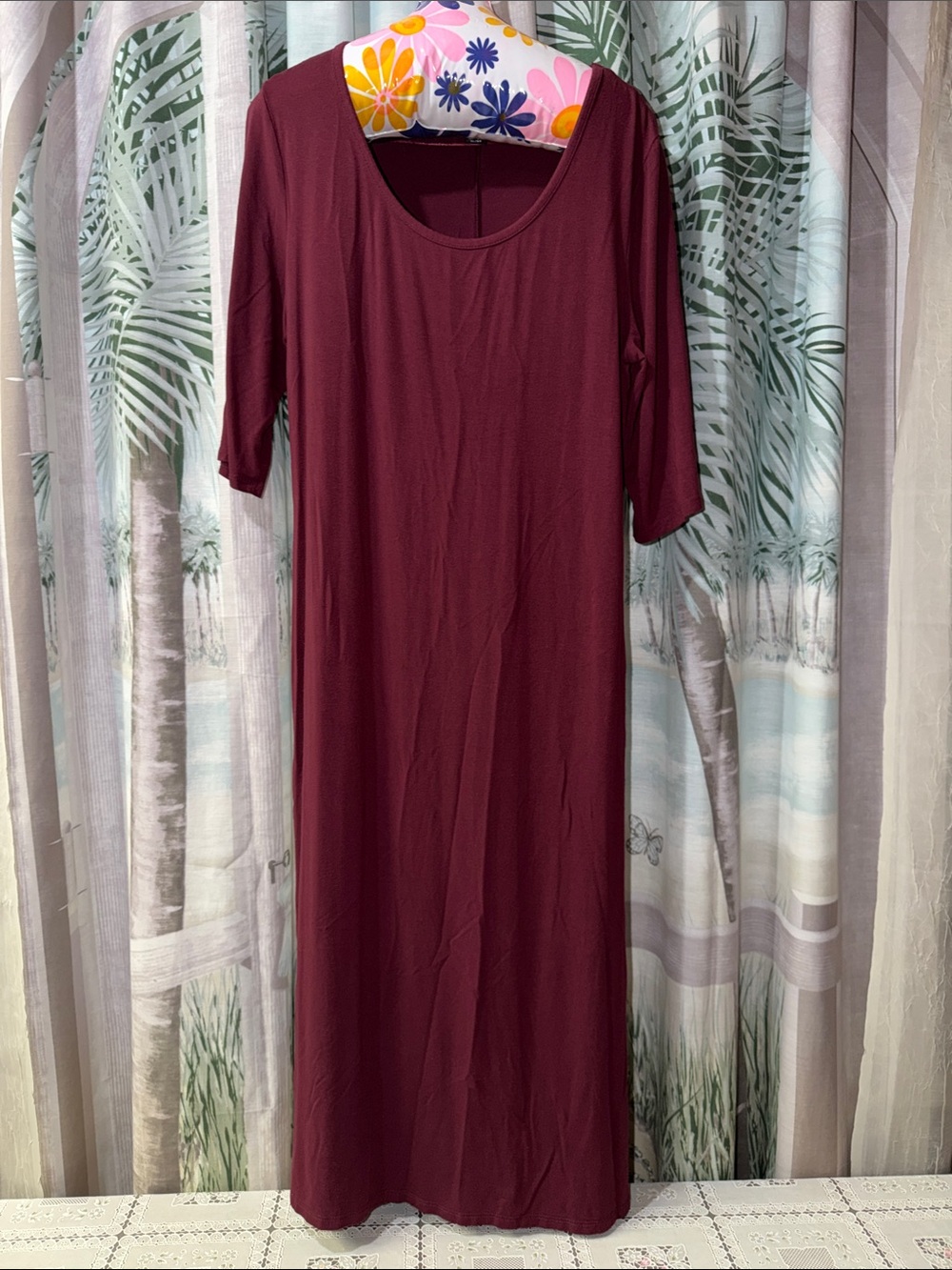 Metaphor Maroon Scoop Neck Maxi Dress